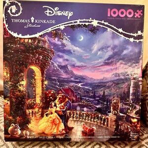 New Disney Thomas Kinkade Disney Beauty and the Beast 2023 Dancing Puzzle .